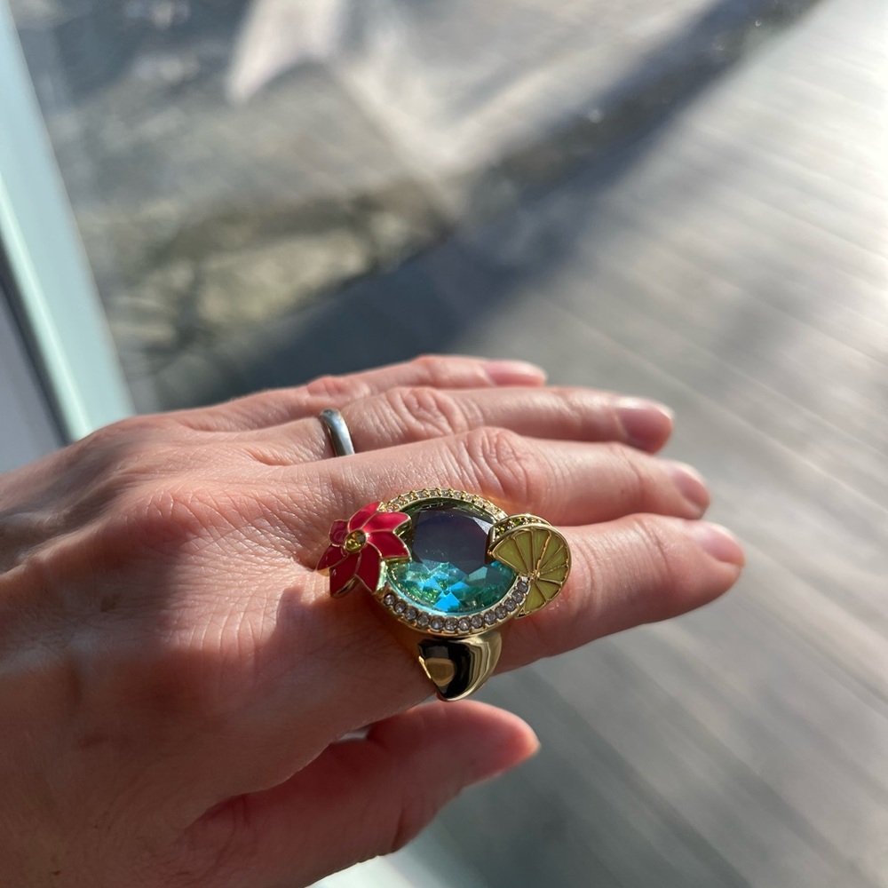 ♠️KATE SPADE OUT OF OFFICE POOLSIDE COCKTAIL RING 7 - Picture 3 of 4